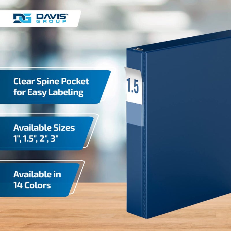 Davis Group Premium Economy 6-Pack 3-Ring Binders for School or Office, D-Ring Binders, 1.5 Inch, Royal Blue - Image 4